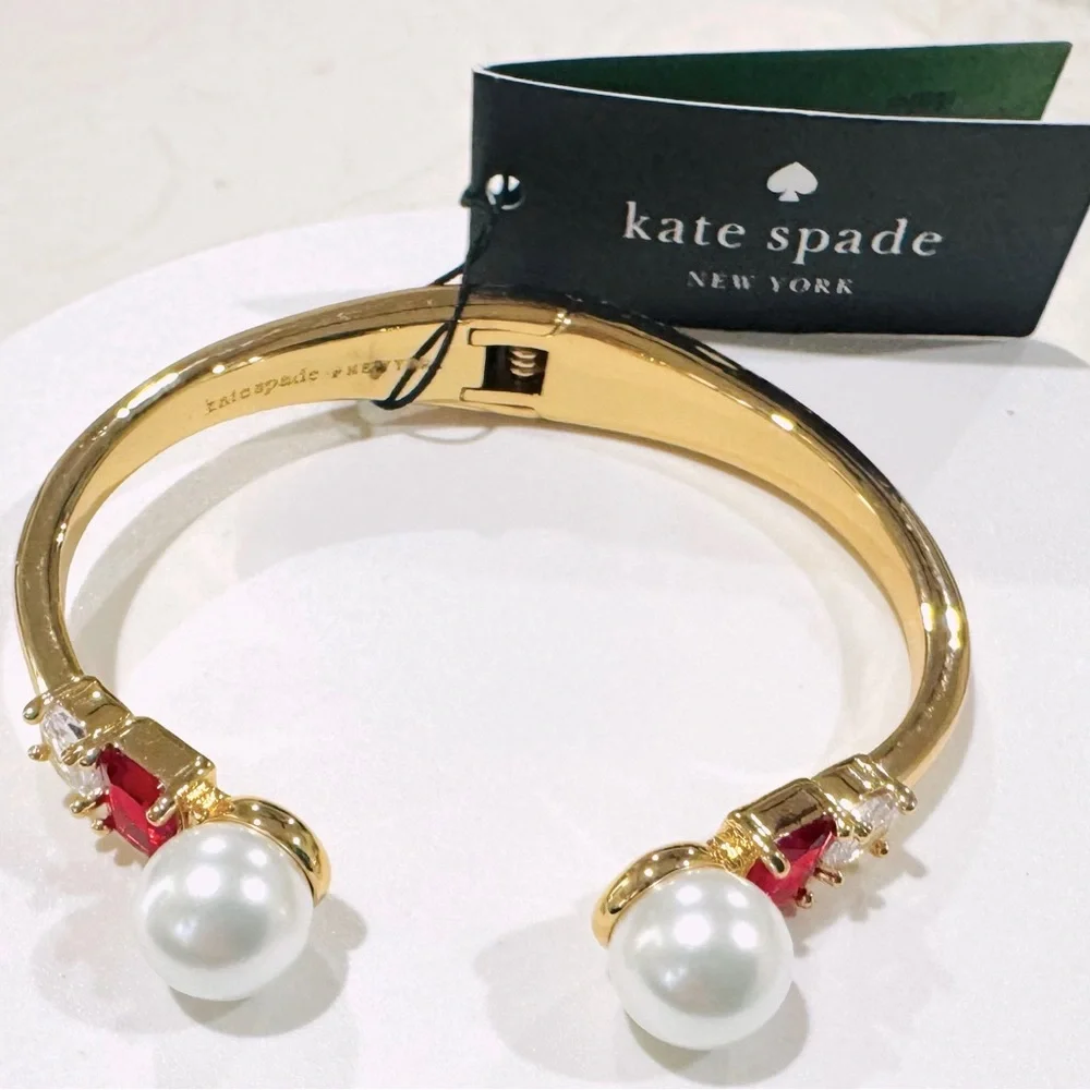 Kate Spade Pearls of Wisdom Red Bracelet NWT - Picture 3 of 4